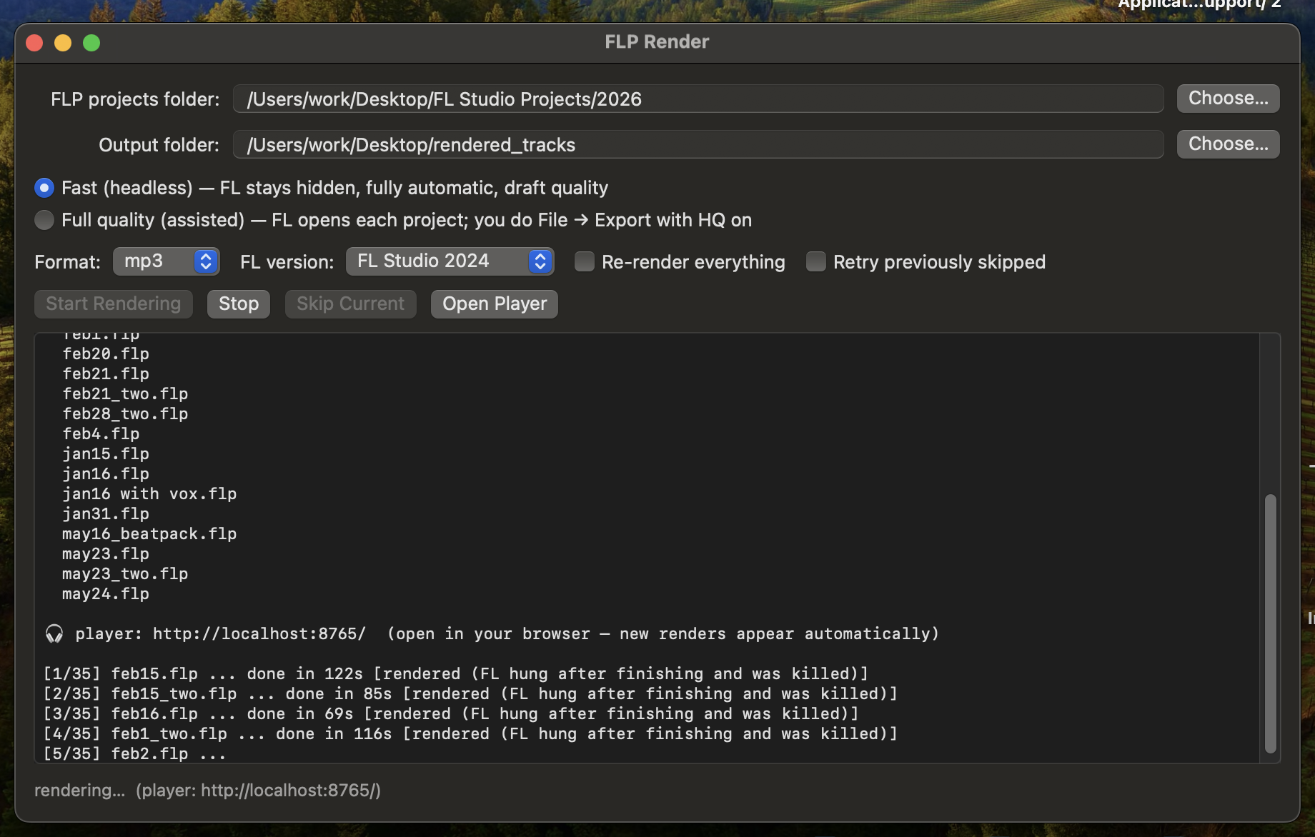 the flprender render app
